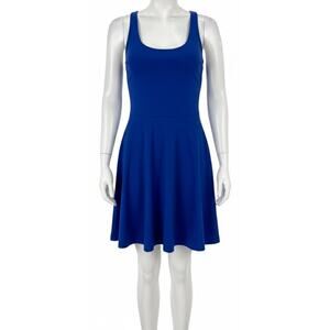 HM Dress Women XS Blue Strappy Back Feminine Minimalist Fit Flare A Line